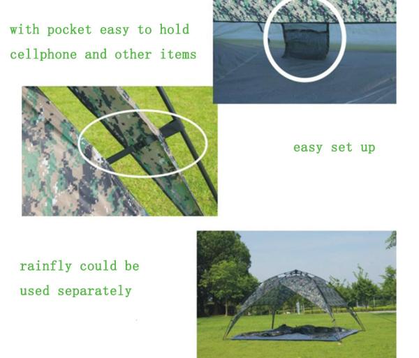 Fast Pitch Instant Camouflage Automatic Camping Tent for 3-4 Person Outdoor Hiking Camping and Picnic(HT6075)