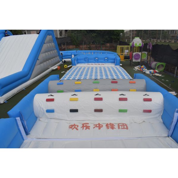 Outdoor commercial adult gaint inflatable obstacle course kids bouncer castle with blowers PO-0522