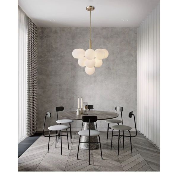 Luxury Home Decoration Alabaster Ball Modern Nordic Copper Chandelier Pendant Lights For Living Room Restaurant