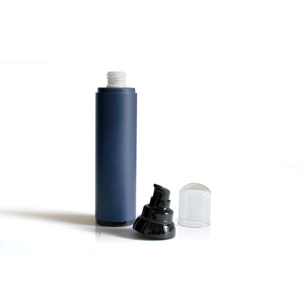 Elegant Dark Blue Cosmetic Serum Bottles / Durable Airless Lotion Pump Bottles