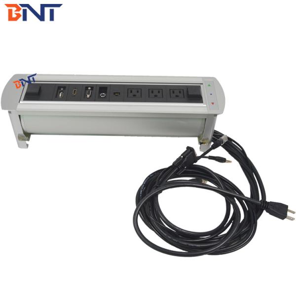 BNT hidden design desktop socket for conference room motorized desk flip up socket