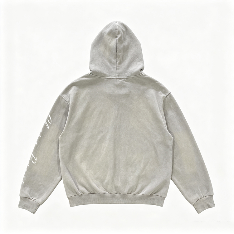 Vintage Faded Washed Hoodie, Leopard Print Lined Hood Oversized Black Sweatshirt for Men