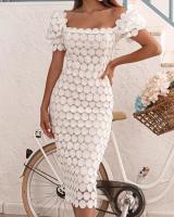 Douille courte robe sexy de dentelle de S de Women de fabricant d'habillement de petite quantité ' de longue avec le polyester 100%