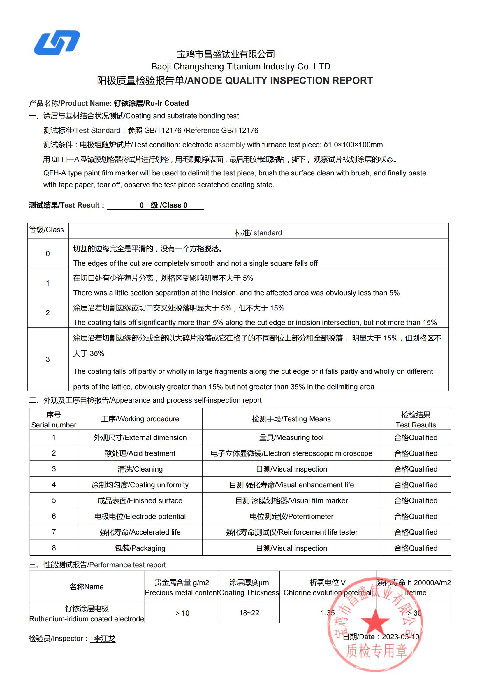 RuO2 IrO2 покрыло аноды титана используемые в генераторе гипохлорита натрия