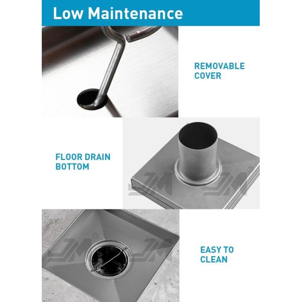 Stainless Steel 304 Shower Floor Drain Square Shape With Satin Polished Finish