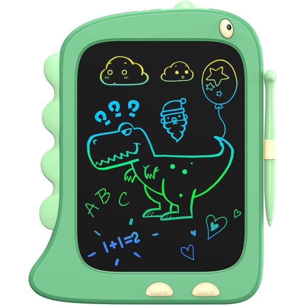 Unisex 8.5 Inch LCD Doodle Board Toy Green Dinosaur Drawing Pad for Kids 2-6 Years Old
