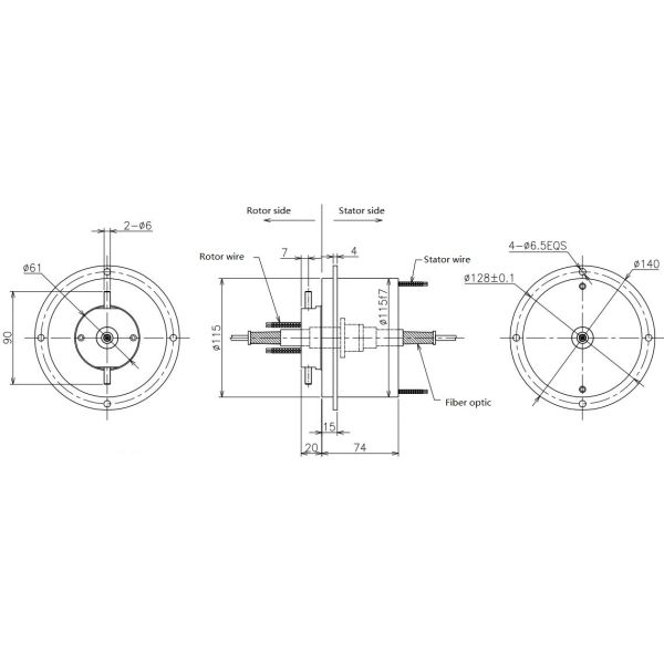 Stainless Steel 50rpm Waterproof IP66 Customized Slip Ring