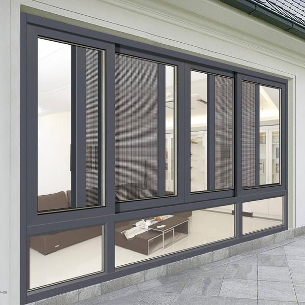 Windows deslizante de alumínio residencial arquitetónico pulveriza o café de revestimento Brown