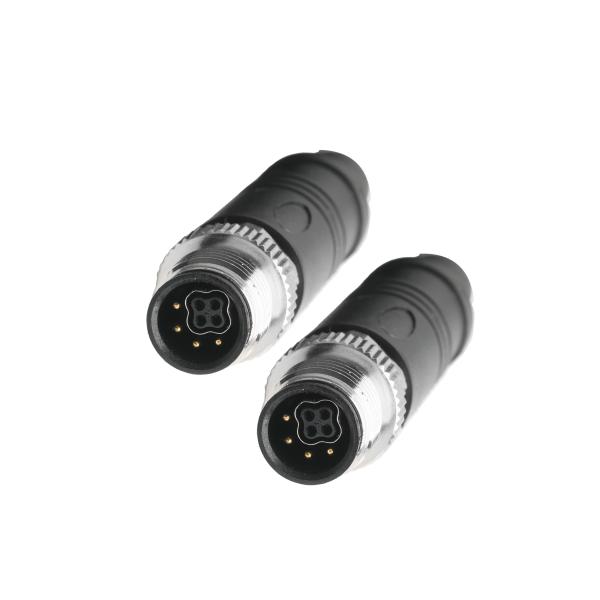 RoHS UL20554 26AWG cabo,BLACK PUR M12 híbrido 4+4Pin conector circular