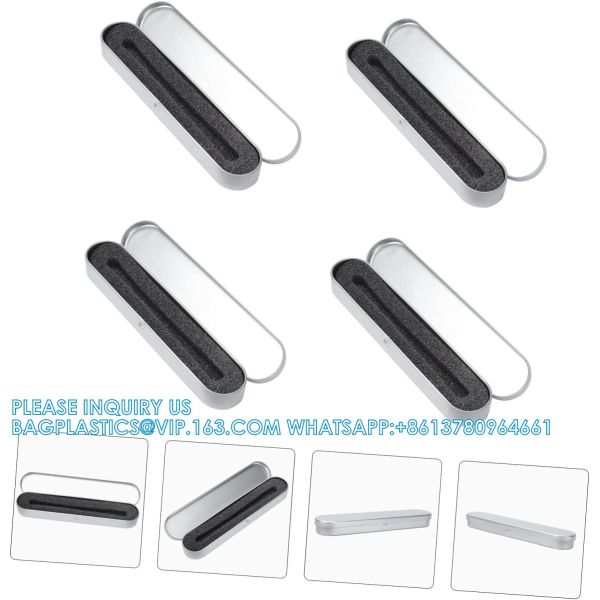 Tinplate Box Plastic Hinges Jewelry Box Hinges Metal Pencil Le Pen Pencil Jewelery Box Tin Pen Case Silver Sturdy Pen