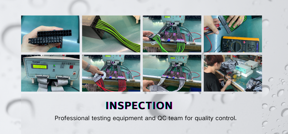 Power Supply Extension Cord ATX Braided Sleeved Extension Power Cable Kits Rainbow Color