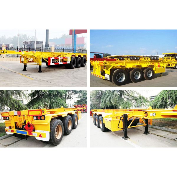 3 Axle Skeleton Container Semi Trailer 40ft tri Axle Container Chassis