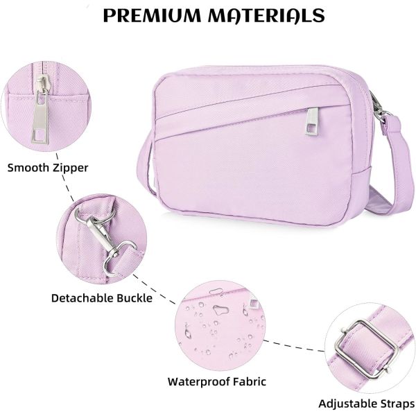 Water Resistant Crossbody Bag For Women Multi Position Fanny Pack Mini Belt Bag