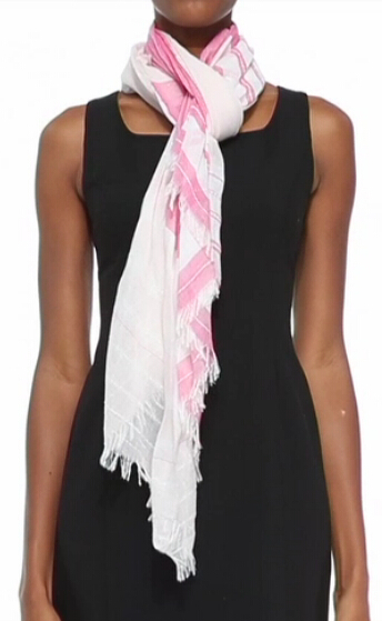 Striped Gauze Scarf
