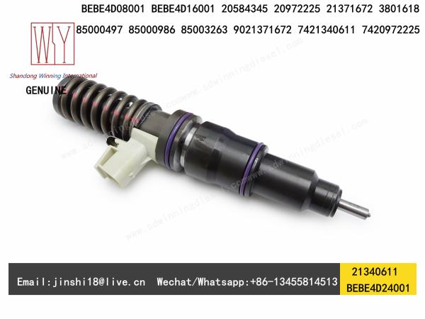 HIGH QUALITY AND NEW DIESEL FUEL ELECTRIC UNIT INJECTOR BEBE4D24001, 21340611, 21371672, 85003263, 7421340611 FOR MD13 E