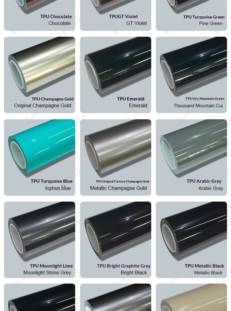 Car PPF TPU color modification film, vehicle film, PPF film, PPF carbon fiber, PPF color-changing film (dry installation)