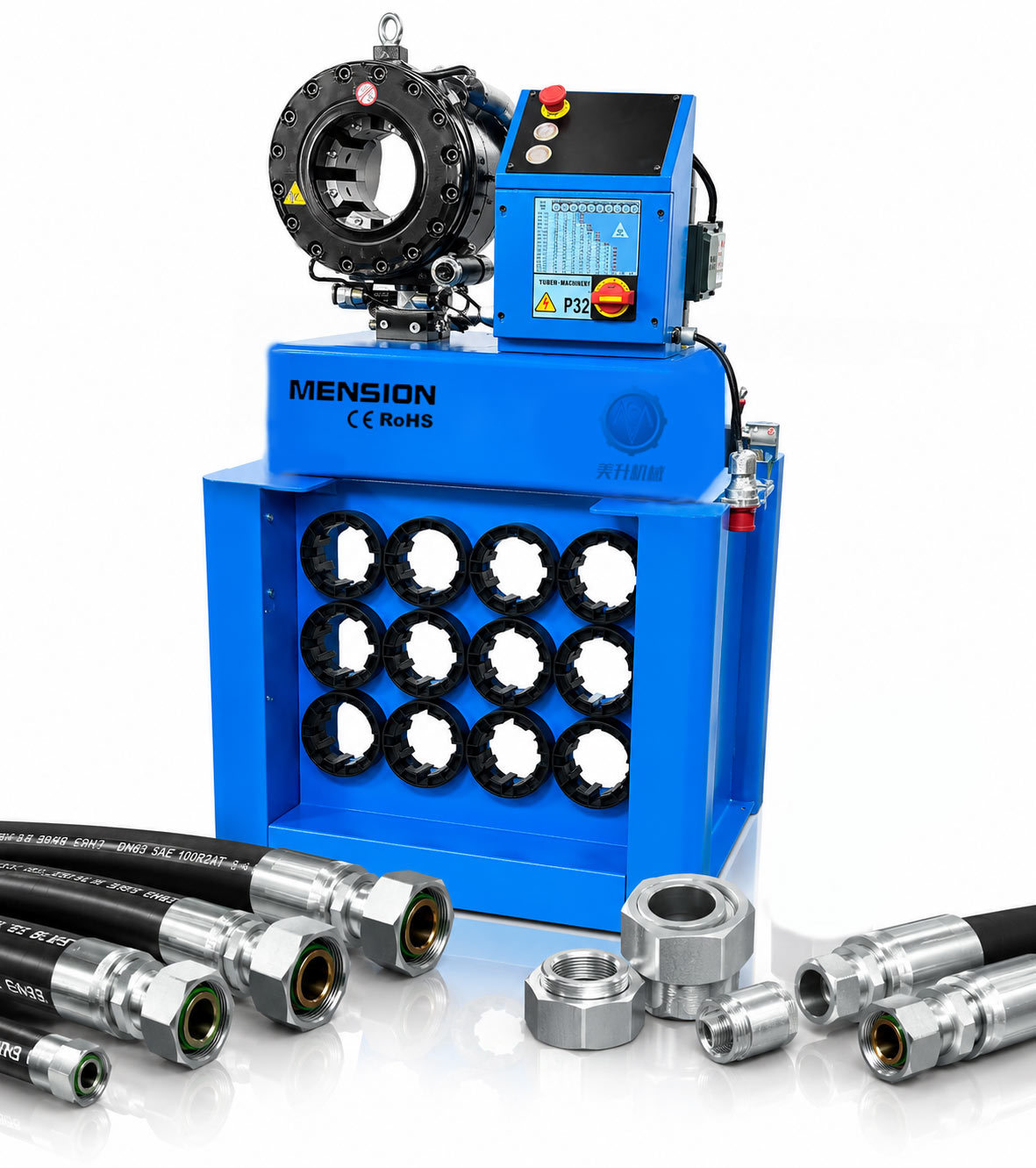 MS P32 Hydraulic Hose Crimping Machine with 650T Crimping Force 13 Die Sets and 31.5MPa System Pressure
