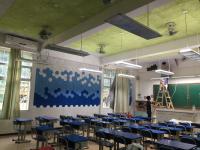 Salle de classe Paroi en hexagone en forme de bois en laine Ciment Panneau acoustique Panneau d'isolation acoustique