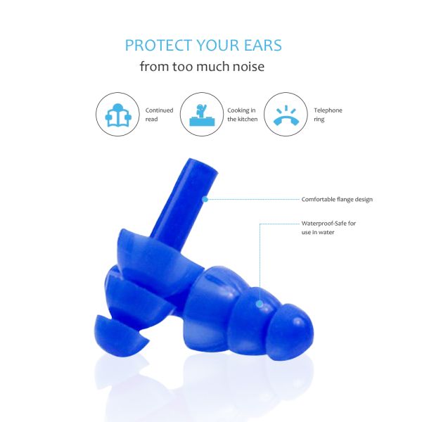 Yellow Waterproof 32dB Silicone Swimming Ear Plug