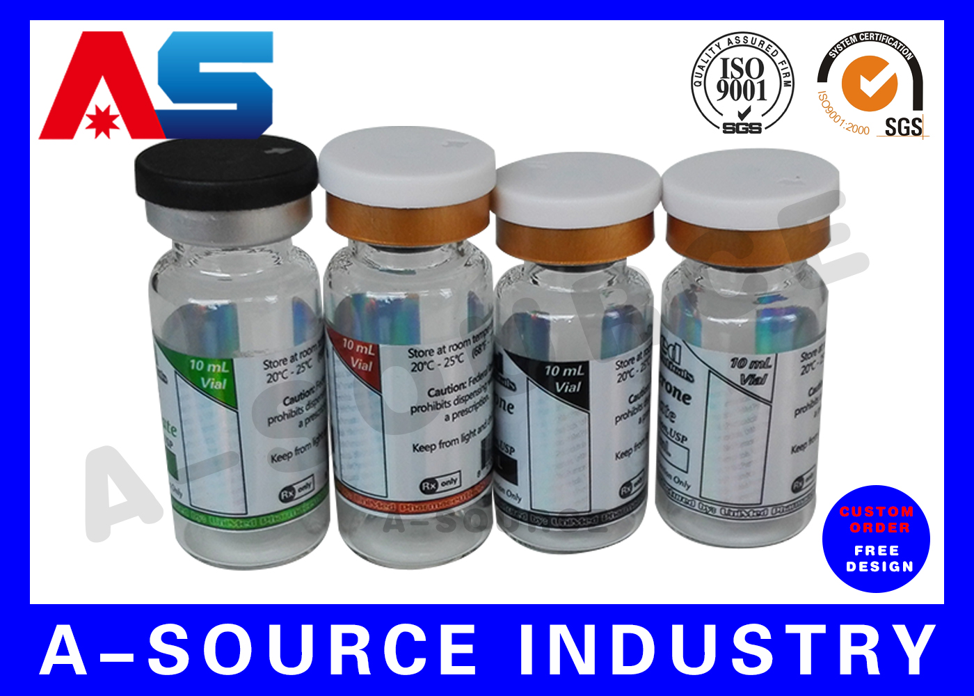 Голографический стикер бутылки печатая фильм 2ml/10ml/15ml/30ml лазера