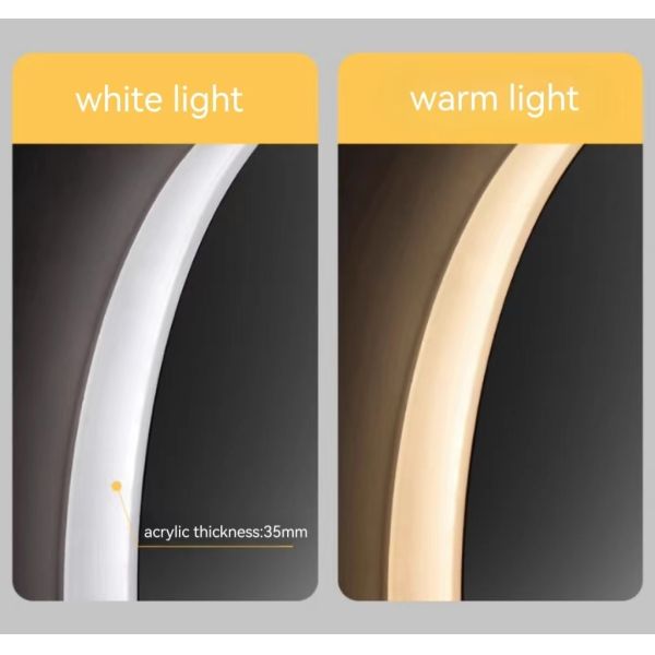 Wall Mounted Circular LED Bathroom Mirror IP44 With Acrylic Frame