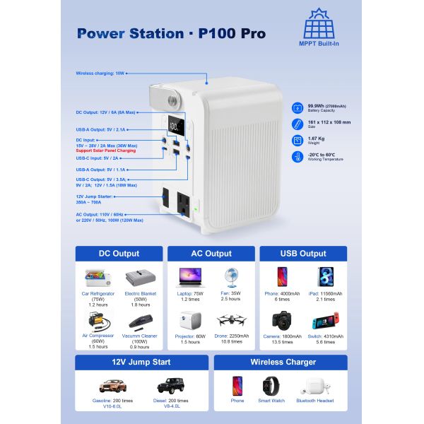 ROHS OEM Portable 12V Car Battery Charger With Auto Car Jumper