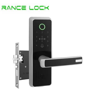 Zinc Alloy Digital Fingerprint Door Lock 35mm - 60mm Access Control Door Lock Black