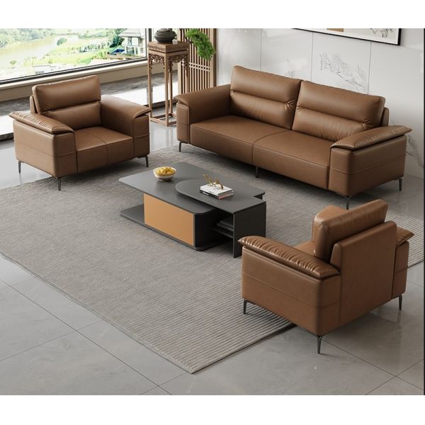 Роскошный кожаный диван Итальянский секционный диван Офисная комната Зал ожидания Диван Офисная мебель Коммерческий офис Рецепция диванный комплект