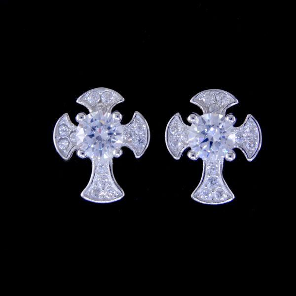 Girl Personalized Sterling Silver Stud Earrings / Pure 925 Silver Two Round Earrings
