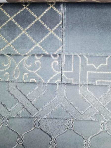 Embroidery Luxury Sofa Fabric Heavyweight With Knitted Technics