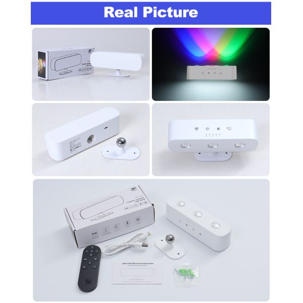 Modern Rechargeable RGB Up Down LED Wall Lamps 200LM Indoor Sconces Interior Bracket Lights Home Indoor Accent Lighting