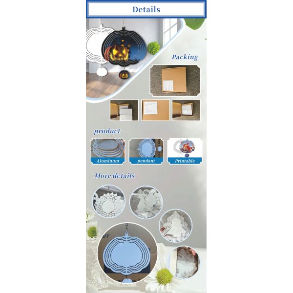 Pumpkin-Shaped Sublimation Wind Spinner Blanks Double-Sided Printed for Garden Decor