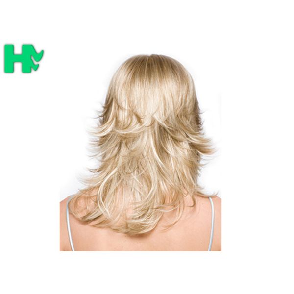 16 Inch Clip In Hair Extensions Natural Hairline Full Lace Wigs Light Blonde
