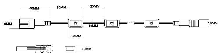 занавес 22mm водоустойчивый IP67 UCS1903 SMD5050 привел строку