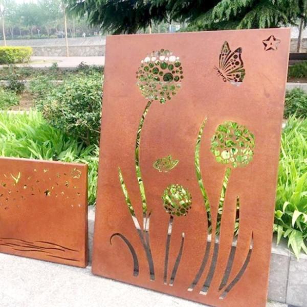Villa Corten Steel Privacy Panels Garden Corten Panel Fence