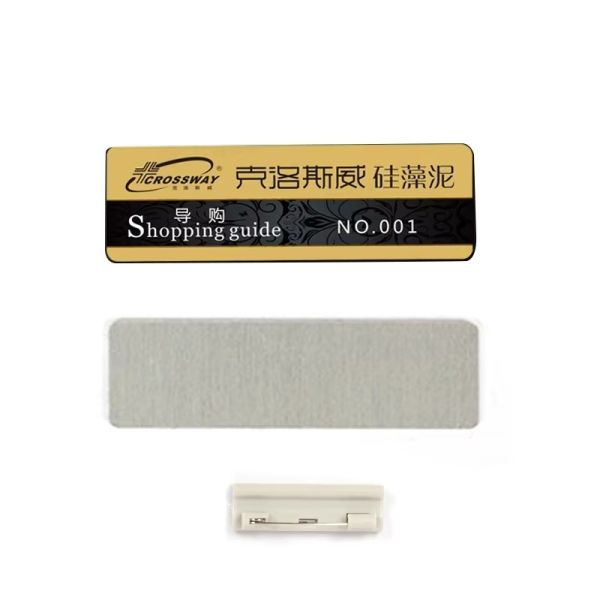 Coated Sublimation Aluminum Name Tag Custom Print Name Badge Pin Clips