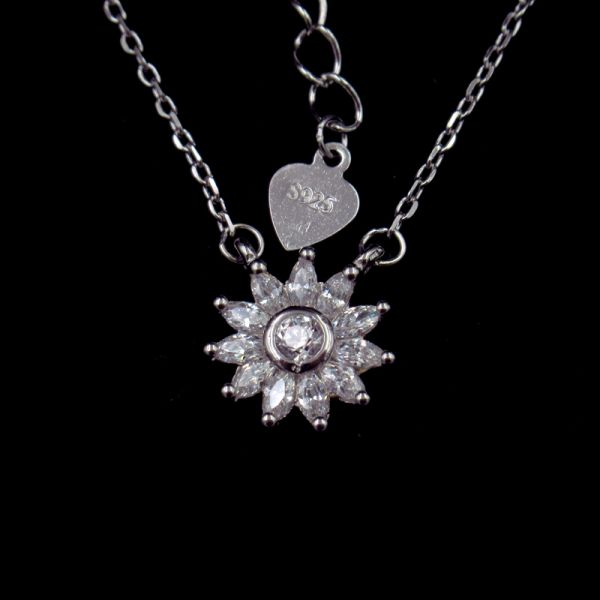 Party Sterling Silver Necklace Slipper Flip Flop Shoes Shaped Rhinestone