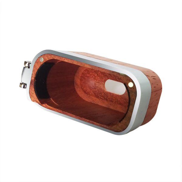 wood metal case protective cover compatible with apple airpods 2 and 1 blu tooth earphone