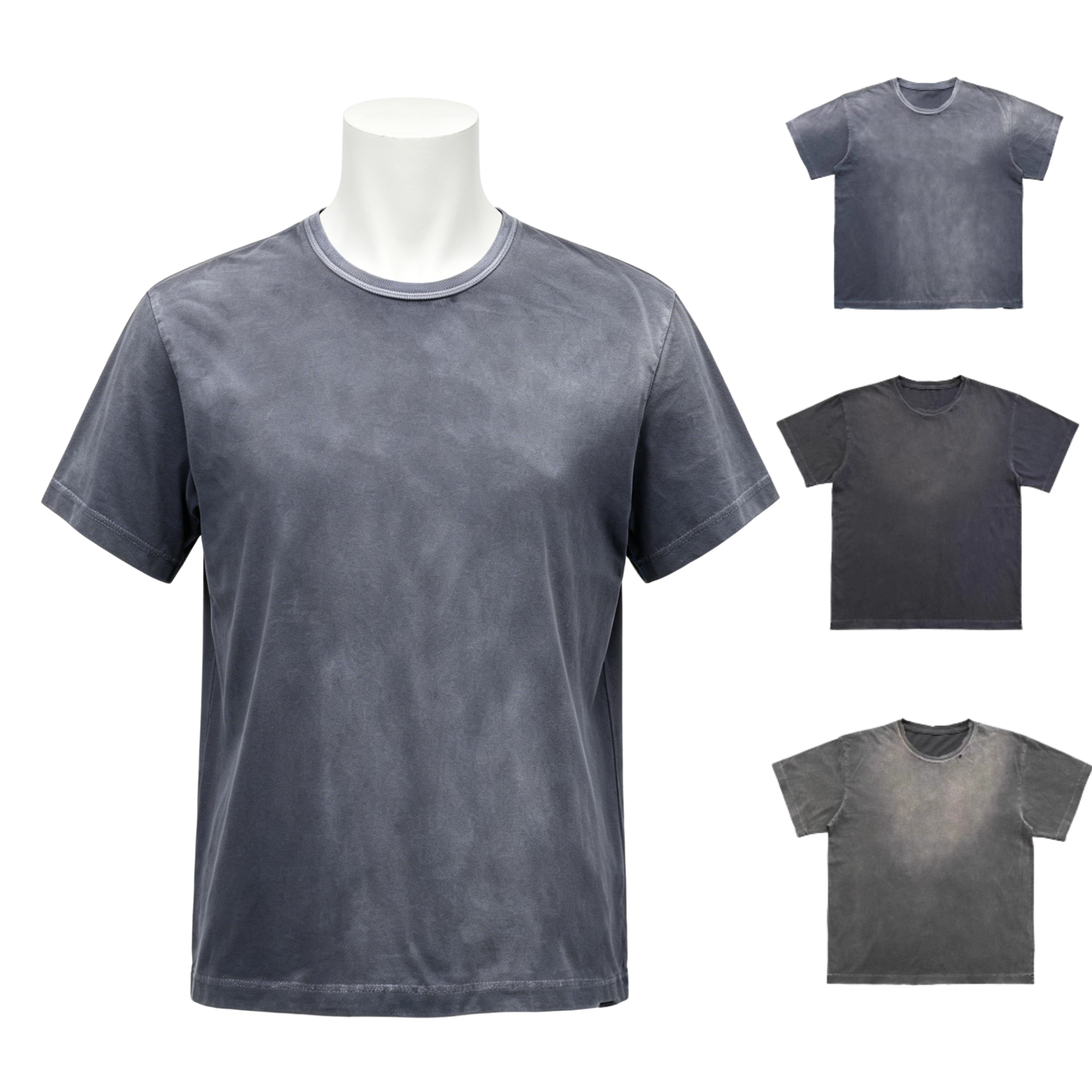 Men’s Washed Vintage Cotton T-Shirt 160G Oversized Casual Breathable Streetwear Tee