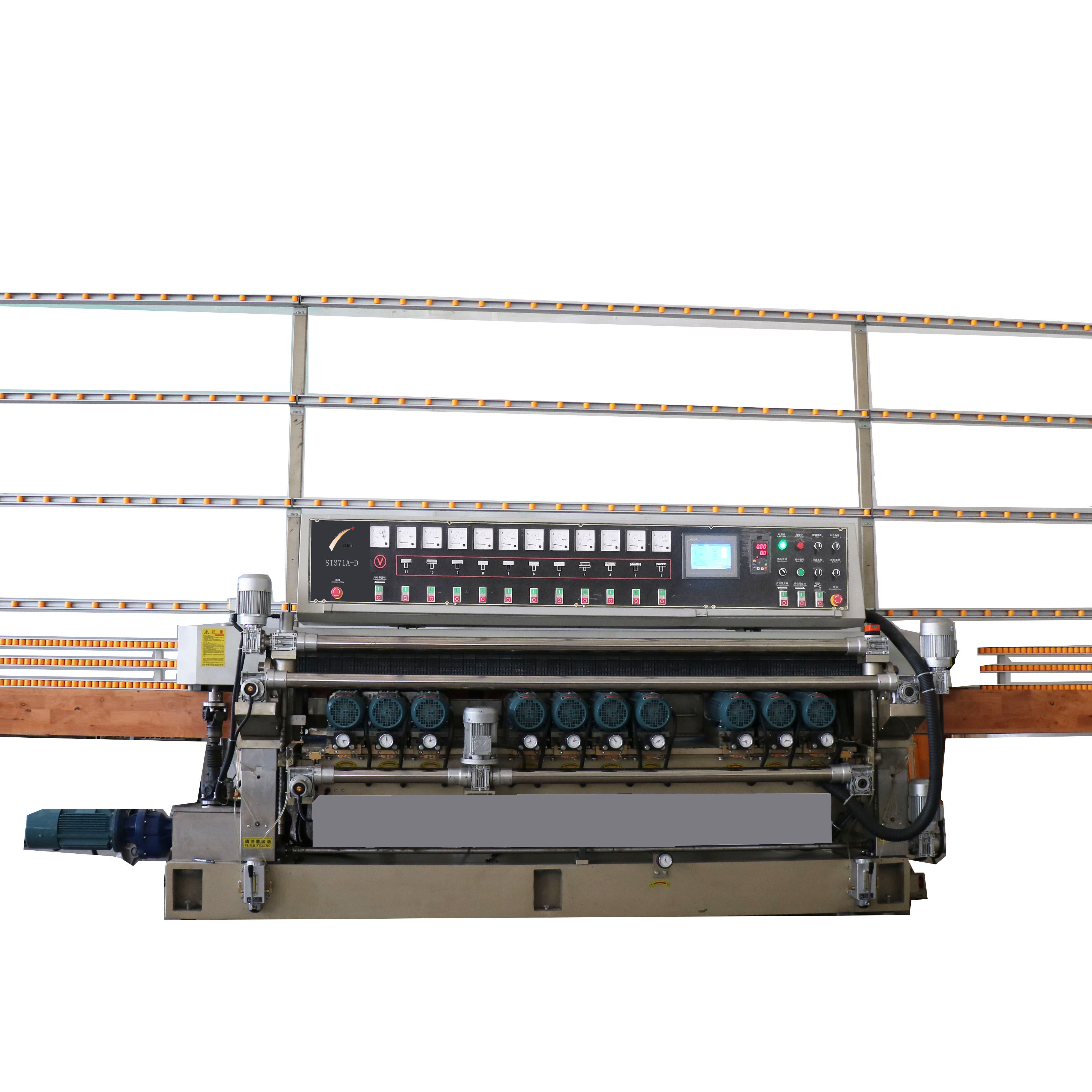 10 Motors Glass Grinding Polishing Machine With PLC Support Bottom Edge Grinding