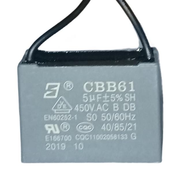 CBB61 450V 5.0mfd B-Class Ceiling Fan Capacitor Plastic Triangles With Location Hole