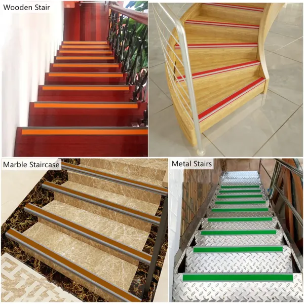 Anti-Slip Stair Treads Rubber Floor Decking External Stair Edge Nosing Trim Vinyl Floor Strips for Indoor & Outdoor Stairs