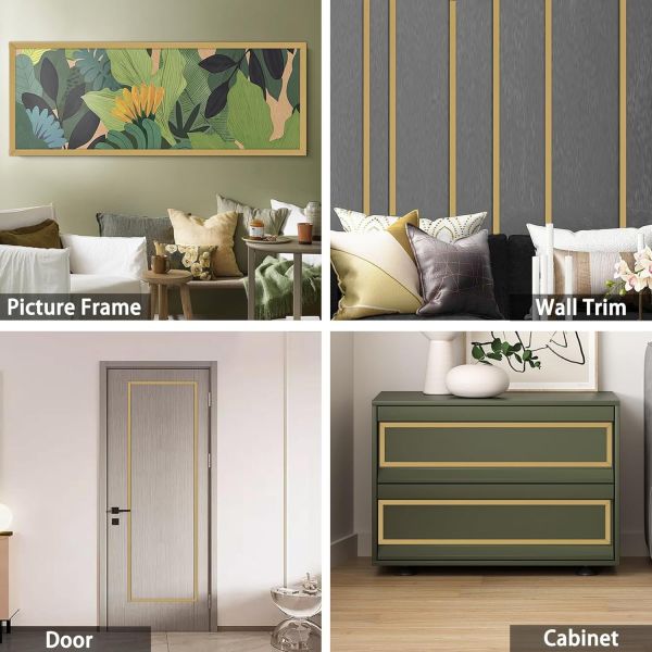 Sofa Decoration Strip with Tapes Golden Decorative Strip Furniture Edge Banding with Adhesive Tape