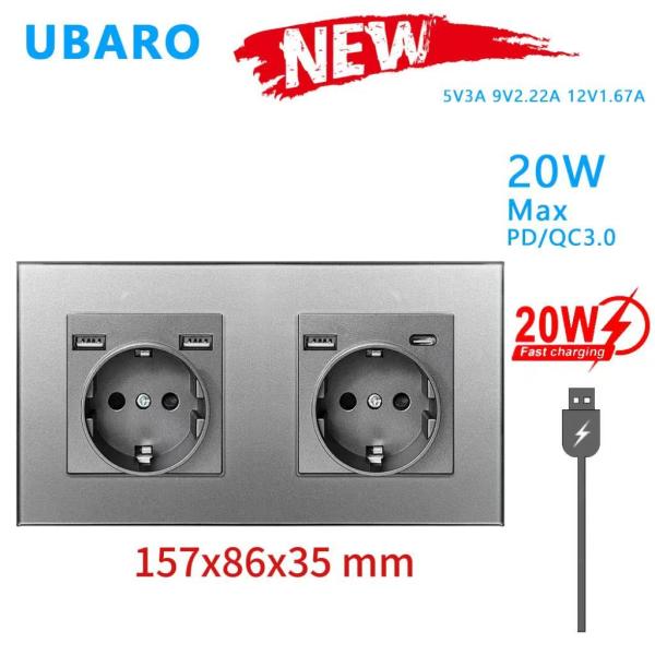 Type 157 European Standard Fast Charging Sockets With 3 USB Ports 1 Type C Ports