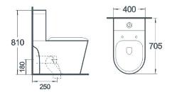 Sanitary Ware Water Closet Washdown Ceramic Bathroom Rimless P Trap Two Piece Toilet