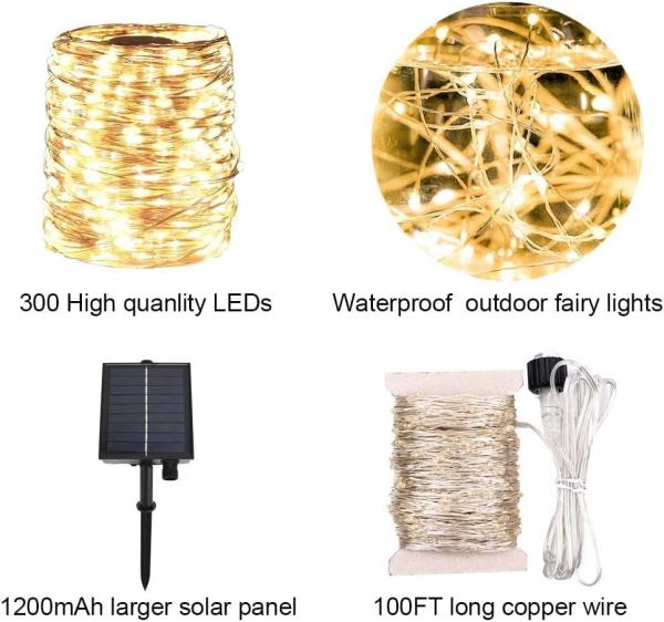 100FT Copper Wire Waterproof Fairy Lights For Patio Party Decoration