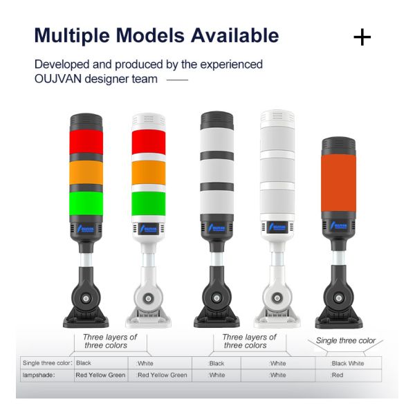 Lampe tour de signalisation multicouche pliable IP54 avec avertisseur sonore pour machines et équipements