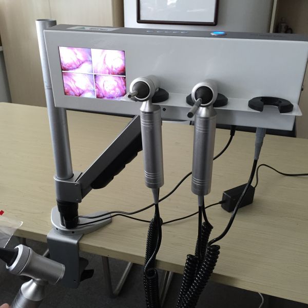 Presente el otoscopio video de Digitaces de la carretilla de la Gancho-pared para ENT con la lente 250m m larga del X.400 60m m 150m m de la alta resolución 800