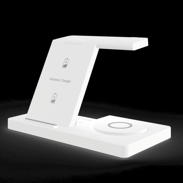 Estação de carregamento sem fio dobrável de 15W em branco/preto/verde/púrpura/rosa para carregamento de relógio 3W Saída 5W/7.5W/10W/15W
