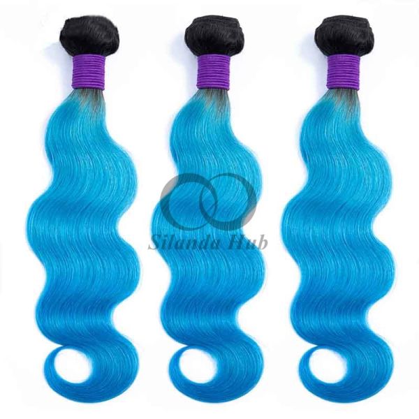 #T1B/Blue Body Wave Remy Human Hair Bundles Sew In Weave Bundles Brazilian Bundle Deals